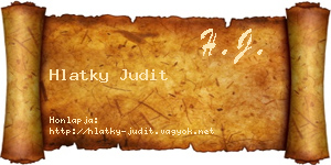 Hlatky Judit névjegykártya